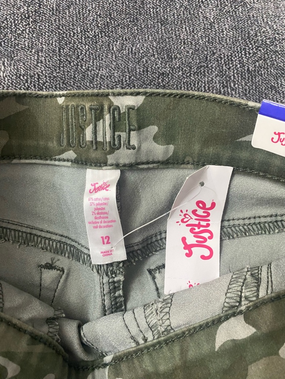 NWT Justice Girls Camo Cargo Jeggings – Size 12 - Picture 7 of 8
